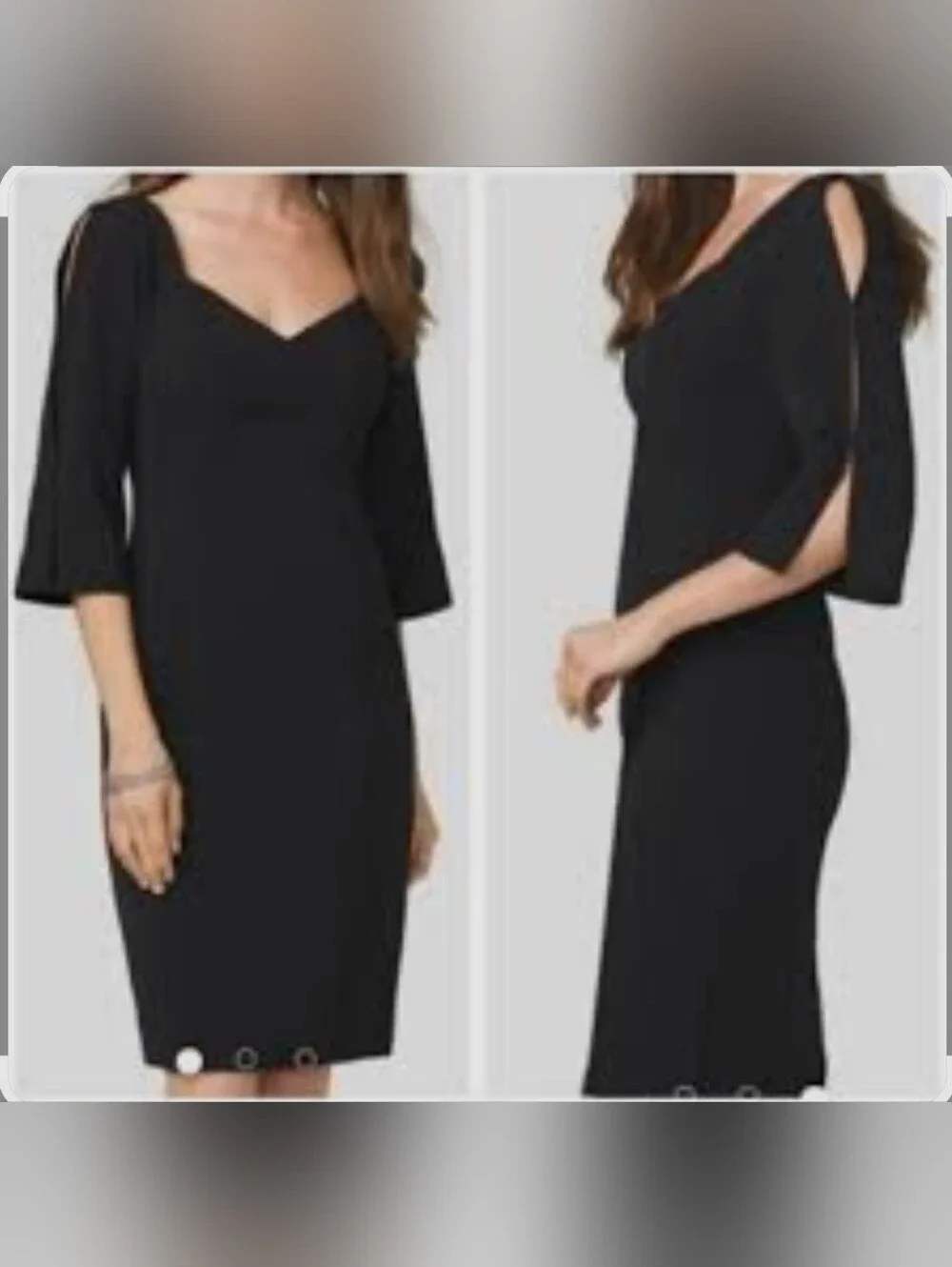 Classic Black V-Neck Midi Dress - Picture 8 of 8
